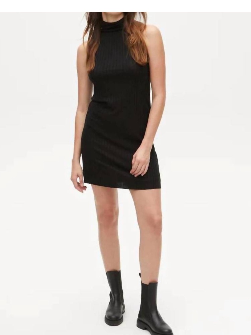 MICHAEL STARS NWT emmy ribbed dress in black